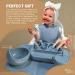 Yum Yum's Silicone Baby Weaning Set of 10 with Suction Bowl, Spoon, Fork & Cup - Blue | Baby Feeding Set for Easy Transition to Solids - Buy Online on GoSupps.com