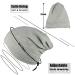 Satin Bonnet Sleep Cap - Adjustable Slouchy Beanie for Curly Hair - Light Gray - Buy Online on GoSupps.com