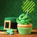 JarThenaAMCS 24Pcs St. Patrick's Day Cupcake Toppers Plaid Stripe Dot Green Shamrock Cupcake Picks for Irish Holiday Wedding Lucky One Birthday Party Cake Decorations 8 Styles - Buy Online on GoSupps.com