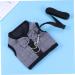 Minkissy 3pcs Bunny Vest Dress for Small Animals | Guinea Pig & Hedgehog Clothes | Soft Ferrope Harness & Lead Vest | Gray & Black - Buy Online on GoSupps.com