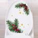 Christmas Toilet Sticker Pine Branch Berry Christmas Decal New Year Bathroom Toilet Seat Cover Decor Sticker DIY Decoration