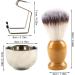 Premium Men's Razor Brush Set - Wooden Handle Shaving Brush Stainless Steel Bowl & Stand | Perfect Grooming Gift - Buy Online on GoSupps.com