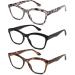 AMOMOMA Retro Cat Eye Reading Glasses 2.0x Blue Light Blocking Anti Eyestrain Readers - Grey Tortoise & Black & Brown Tortoise | AM6004 P1 - Buy Online on GoSupps.com