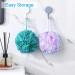 AmazerBath Exfoliating Body Scrubber Set - 4 Flower Color Loofah Sponges - Large Size - Green-Purple - Buy Online on GoSupps.com