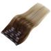 Vivien Clip-In Extensions | Real Remy Hair Balayage Dark Brown Ombre Platinum Blonde #4/14/60 | 25cm 7pcs 80g | 10 Inch Clip-In Hair - Buy Online on GoSupps.com