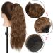 18 Inch Long Curly Ponytail Extension Corn Wavy Drawstring Ponytail Hair Extensions Hair Pieces for Women Dark Black - Buy Online on GoSupps.com