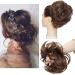 Tousled Updo Messy Bun Hair Piece Hair Extension Ponytail With Elastic Rubber Band Updo Extensions Synthetic Hair Extensions Scrunchies Ponytail Hairpiece for Women Light auburn mix brown
