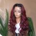 Seelaak Burgundy 13X4 HD Transparent Lace Front Body Wave Wig 100% Human Hair - Ombre Red T-99j, 200% Density, Natural Hairline for Black Women - 20 inch - Buy Online on GoSupps.com