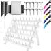 19 Pcs Braid Rack for Hair Wooden Braiding Hair Rack Hair Braiding Tools with Alligator Sectioning Hair Clip Steel Rat Tail Braiding Comb Hair Parting Ring Hair Rack for Braiding Hair (White)