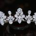 Jorsnovs Small Cubic Zirconia Crown for Women - Bridal Wedding Tiaras | CZ Queen Quinceanera & Birthday Party Hair Accessories - Silver - Buy Online on GoSupps.com