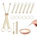 CHGCRAFT 24 Sets Spoon Wax Tool Spoon Removal Tool with Key Ring for Filling Vials Keychain Glitter Pendant  74.5mm