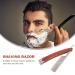 Lurrose Carbon Steel Straight Razor Kit | Professional Men's Straight Edge Barber Razor with Vintage Wood Handle for Precision Shaving - Buy Online on GoSupps.com