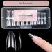 Melodysusie Fishbone Nail Tips for Dip Powder Acrylic Nails Professional, Almond Half Cover Soft Gel Clear False Gel Nail Tips - 10size 420pcs Half Cover Almond - Clear