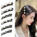 Delicate Hair Clips Sectioning Hair Clips For Thick Thin Hair Daily Use Hair Sectioning Gifts For Women Girls Hair Cli Camellia Black - Buy Online on GoSupps.com