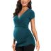 Love2Mi Maternity Nursing Shirt - Short Sleeve V-Neck Breastfeeding T-Shirt - Peacock - Size M - Buy Online on GoSupps.com