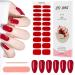 Kalolary 20Pcs gel nail polish sticker nail ticker Full wraps nail sticker UV/LED lamp required Cured gel nail strips with nail file and stick for women girls (jujube red)