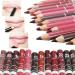 12-Piece Waterproof Lip Liner Set - Long-Lasting Lip Contour Makeup Gift for Women & Girls - Buy Online on GoSupps.com