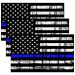 Creatrill Reflective Tattered Thin Blue Line Decal Matte Black  3 Packs 3x5 in. American USA Flag Decal Stickers for Cars, Trucks, Hard Hat, Support Police and Law Enforcement Officers 3-blueline