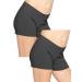 STRETCH IS COMFORT Girl's Oh So Soft Booty Shorts 2 Pack 10 Black