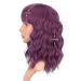 ENTRANCED STYLES Fuchsia & Purple Wavy Curly Bob Wig with Bangs - Heat Resistant Synthetic Party & Cosplay Wig for Women - Buy Online on GoSupps.com