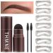 Brow Stamp Stencil Kit Perfect Brow Stamp and Shaping Kit Brow Stamp Kit Waterproof (Ligt Brown)