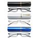 Vevesmundo metal reading glasses mini compact light spring hinge narrow classic reading aid glasses with metal etui set a blue light filter reading glasses with case 3.5 x