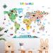 DECOWALL BS-1615S Animal World Map (Large) Wall Stickers - Nursery Bedroom Living Room Decor - Buy Online on GoSupps.com