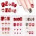 Flofia 72PC Christmas Short Artificial Nails - Santa Claus & Snowflakes Design - Full Cover Fingernail Stickers for Girls & Women - Red - International Shipping - Buy Online on GoSupps.com