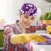 Mersov Bouffant Cap with Button Ponytail Pouch | Adjustable Surgical Hat with Sweatband | Chrysanthemum Flower Print | Multicolor | Medium-3X-Large - Buy Online on GoSupps.com