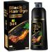 Black Hair Dye Shampoo 3 in 1 for Gray Hair Herbal Ingredients Natural Shampoo Black Hair Dye for Women Men