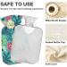 NAANLE 1L Transparent Hot Water Bottle with Palm Leaf Flower Cover - Ideal for Pain Relief & Heat Therapy - Buy Online on GoSupps.com