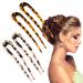 WLLHYF 4 Pieces French Hair Pins Tortoise Shell U Shaped Hairpin Cellulose Acetate Tortoise Shell Hair Fork Sticks for Women Girls Hairstyles Accessories