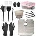 ROOHUA 16 Pieces Hair Dye Coloring Kit- Hair Tinting Bowl, Hair agitator, Dye Brush, Ear Cover, Hairpin, Hair Coloring Cape For Hair Coloring Hair Dye Tools (16PCS)
