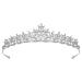 SWEETV Rhineshtone Wedding Tiara for Bride & Flower Girls - Princess Tiara Headband Bridal Crown  Bridal Hair Accessories for Women  Silver+Clear