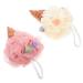 Milisten Infant Bath Sponge 2Pcs Bath Shower Sponge Ice Cream Loofah Sponge Body Scrubber Exfoliator for Men Women Kids Bathing  17x12x12cm Exfoliating Bath Sponge Light Yellow Pink