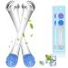Professional Tongue Scraper Cleaner 2 Packs for Reducing Bad Breath 2 PCS Stainless Steel Tongue Cleaner with 4 Replaceable Tongue Brushes