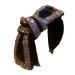 Faylay Fashion Gothic Glitter Rhinestone Artificial Crystal Black Velvet Bowknot Hairbands Ribbon HairHoop Hair Clips Claw Hair Tie Hair Accessories (Headband-A1)