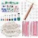 Swpeet 122Pcs Rose Gold Clay Extruder Gun and Fondant Cake Mold with Cookie Plunger Cutter Tool Polymer Clay Cutters Kit  Perfect for Clay Cake DIY Craft Cake Decorating Supplies Modeling Tool