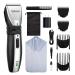 Hair Clippers for Men- Rechargeable Hair Cutting Kit, Cordless Mens Hair Clippers for Hair Cutting, Waterproof Electric Hair Trimmer with Men's Grooming Kit, Professional Barber Kit with Extra Blade Silver