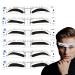 Mod les De Sourcils Kit De Modelage De Pochoirs R utilisables Avec Sangle De Bandeau | Ensemble De 12 Mod les De Mise En Forme Et De Toilettage Des Sourcils Faire Soi-m me | Comprend Une Tondeuse