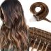 Real hair extensions microring extensions real hair 0.5g/strand 100 strands/pack soft hair extension smooth hair part 7a human hair 50g 40cm-4p27 # medium brown & dark blonde 40 cm (100 pack) # 4P27 medium brown & dark blonde