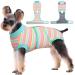 Kuoser Dogebody after op breathable dog body after castration male/bitch Katzenbody after op as leakage protection protective collar dog alternative for dogs cats m purple stripes