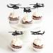Ercadio 24 Pack Helicopter Cupcake Toppers Black Glitter Aircraft Cupcake Picks Plane Cupcake Toppers for Airplane Theme Party Birthday Baby Shower Cake Decor Supplies C-black 2 - Buy Online on GoSupps.com