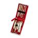 Three Seven 777 TS-970RG Travel Manicure Pedicure Grooming Kit - 9 Pc Nail Clipper Set, Made in Korea (Red & Gold) - Buy Online on GoSupps.com
