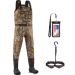 DRYCODE Chest Waders, Neoprene Waders for Men with 600G Boots, Waterproof Insulated Camo Duck Hunting Waders, Wader for Women 12 Reel Reed