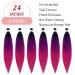 Prestretched Ombre Braiding Hair Extensions for Braids - 24 Inch 6 Packs - Black Pink Purple Ombre - Buy Online on GoSupps.com