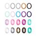 Hicarer 20 Pieces Silicone Wedding Ring for Women, Thin Stackable Silicone Ring Wide Glitter Rubber Wedding Bands for Wedding Sport Supplies 7 (17.3 mm)