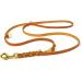 Copcopet-fat leather line for dogs-3-way adjustable dog leash made of soft leather with carabiners & fittings made of brass-braided lead leash 100% handmade in Germany (2.80 m x 15mm | Cognac) 2.80 m x 15 mm cognac