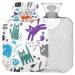 Naanle Funny Sketch Cat Wot Bottle Missing Transparent Bag Warm Water Flap 2l Large Warm bottle For Bed Hand Foot Warmer Pain Relief Heat and Cold Therapy