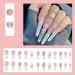 Black Snake Design Glossy Acrylic False Nails - 24PCS Long Fake Nails for Women and Girls (Transparent flower) - Buy Online on GoSupps.com